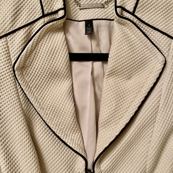 WHBM suit jacket, cream with black trim - Picture 3 of 3